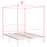 Hemelbedframe metaal roze 160x200 cm