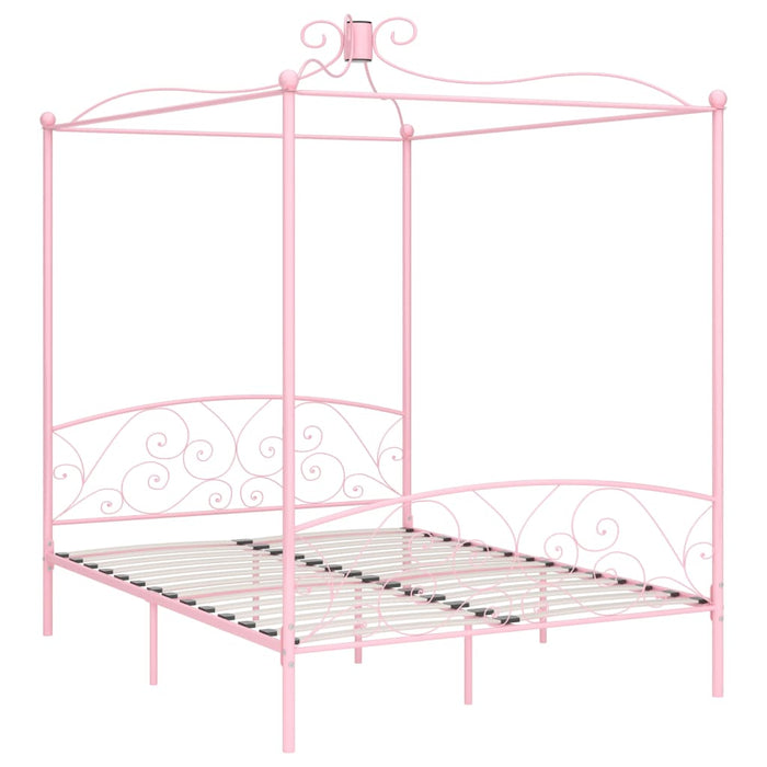 Hemelbedframe metaal roze 160x200 cm