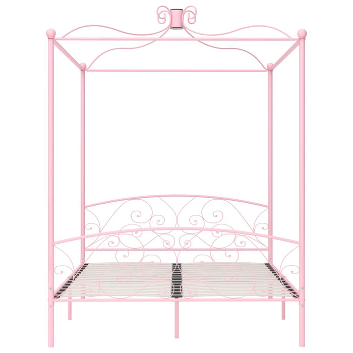 Hemelbedframe metaal roze 160x200 cm