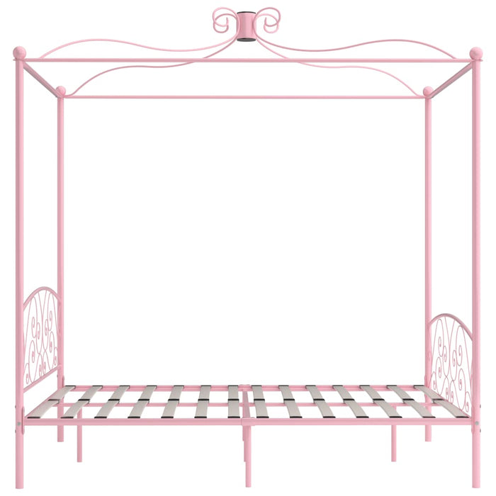 Hemelbedframe metaal roze 160x200 cm