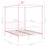 Hemelbedframe metaal roze 160x200 cm