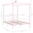 Hemelbedframe metaal roze 180x200 cm