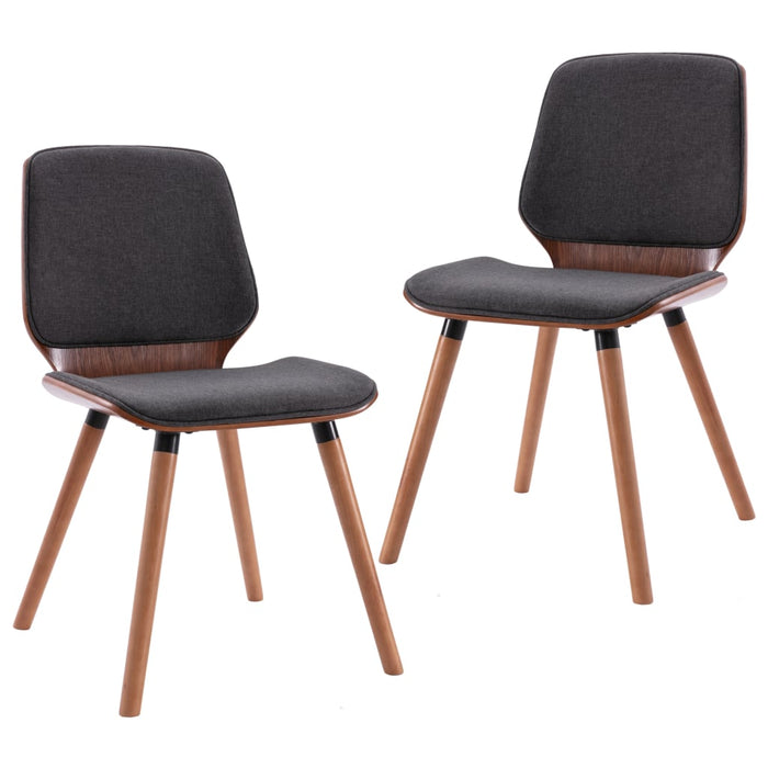 Eetkamerstoelen 2 st stof grijs