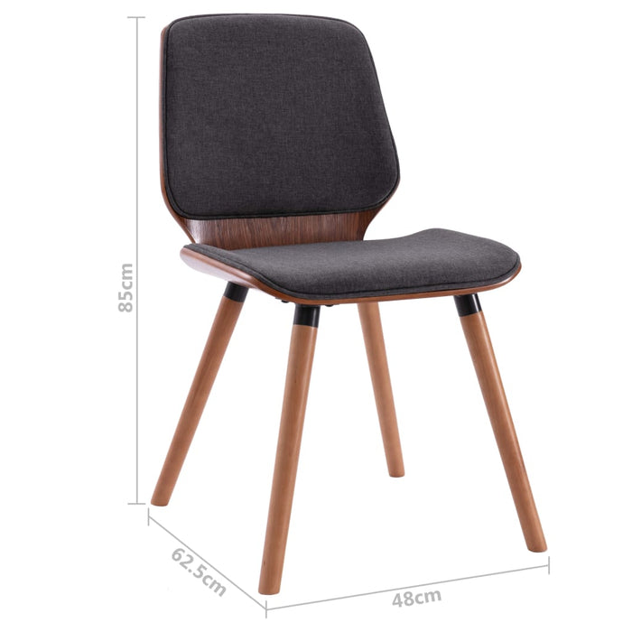 Eetkamerstoelen 2 st stof grijs