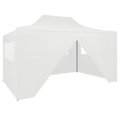 Partytent met 4 zijwanden inklapbaar 3x4,5 m wit