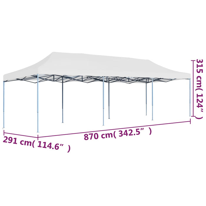 Partytent pop-up 3x9 m wit