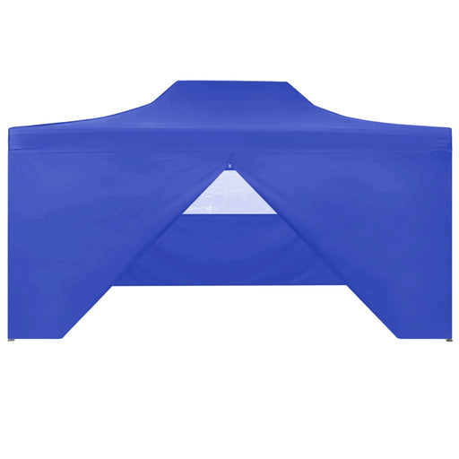 Partytent met 4 zijwanden inklapbaar 3x4 m staal blauw