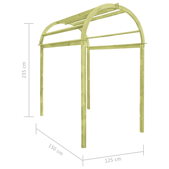 Tuinboog 125x150x235 cm geïmpregneerd grenenhout