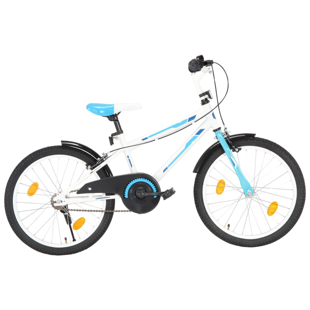 Kinderfiets 20 inch blauw en wit