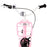 Kinderfiets met voordrager 14 inch wit en roze