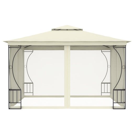 Prieel met netten 300x300x265 cm crèmekleurig