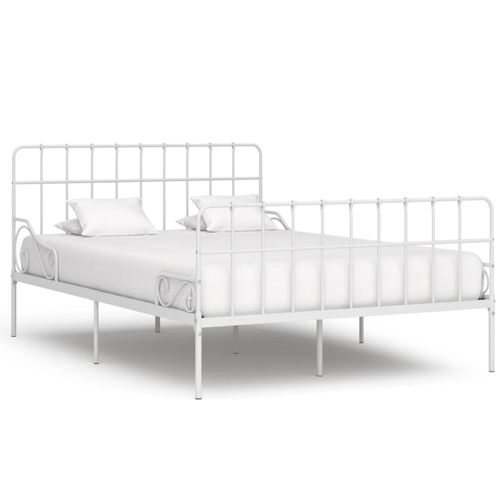 Bedframe met lattenbodem metaal wit 120x200 cm