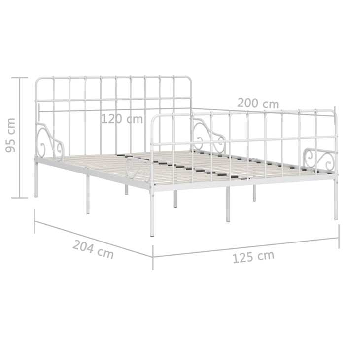 Bedframe met lattenbodem metaal wit 120x200 cm