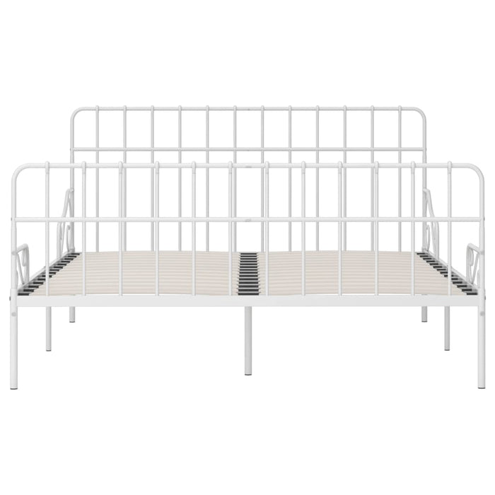 Bedframe met lattenbodem metaal wit 200x200 cm