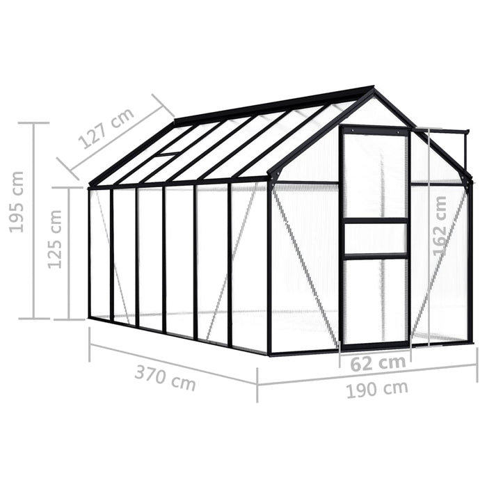 Broeikas 7,03 m² aluminium antraciet