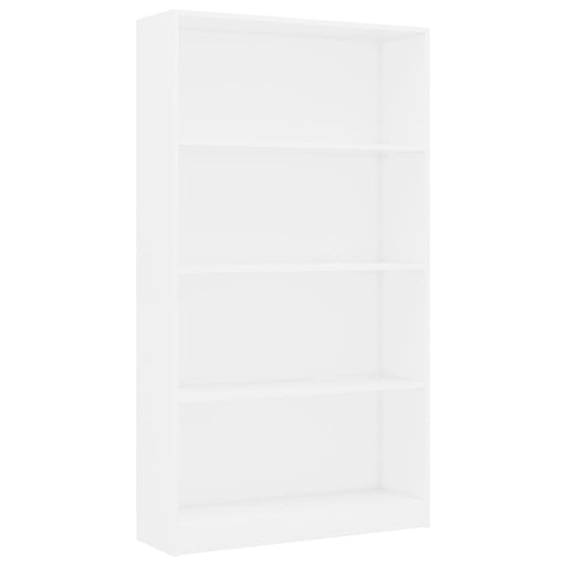 Boekenkast met 4 schappen 80x24x142 cm bewerkt hout wit