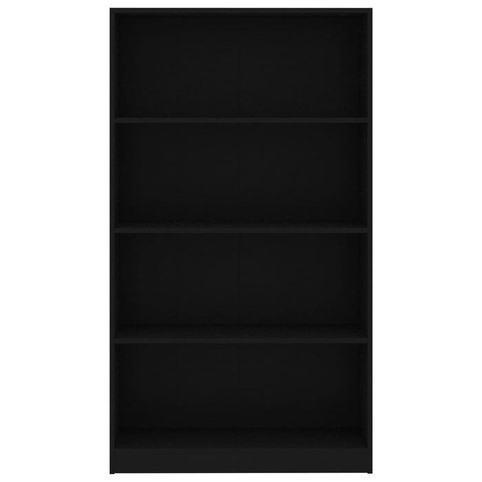 Boekenkast met 4 schappen 80x24x142 cm bewerkt hout zwart