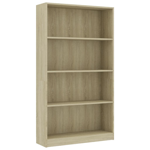 Boekenkast met 4 schappen 80x24x142 cm bewerkt hout sonoma eik