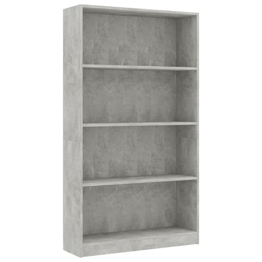 Boekenkast met 4 schappen 80x24x142 cm bewerkt hout betongrijs