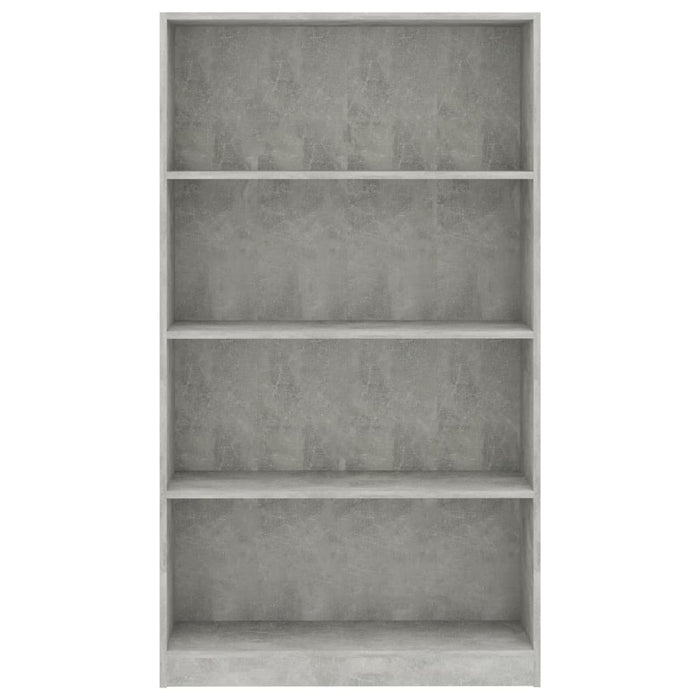 Boekenkast met 4 schappen 80x24x142 cm bewerkt hout betongrijs