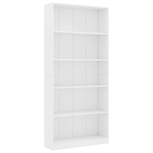 Boekenkast met 5 schappen 80x24x175 cm bewerkt hout wit