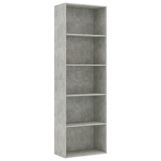 Boekenkast met 5 schappen 60x30x189 cm spaanplaat betongrijs