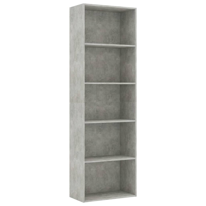 Boekenkast met 5 schappen 60x30x189 cm spaanplaat betongrijs