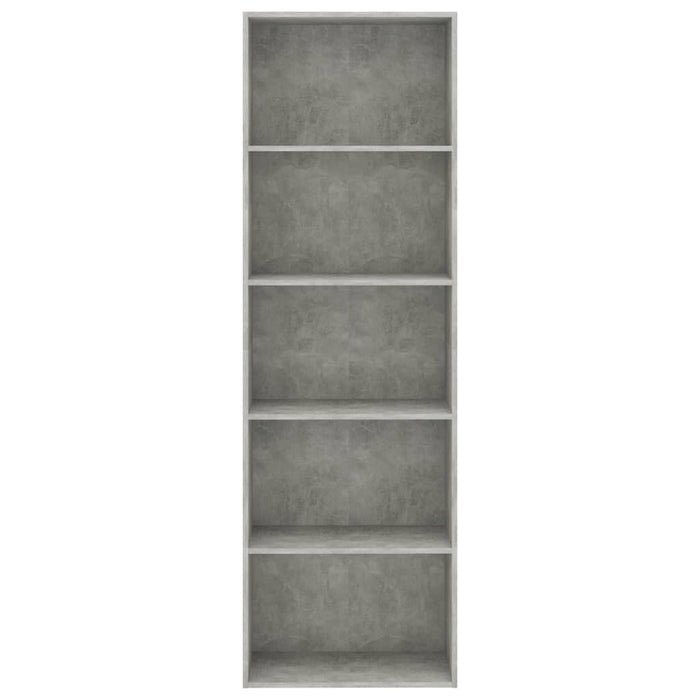 Boekenkast met 5 schappen 60x30x189 cm spaanplaat betongrijs