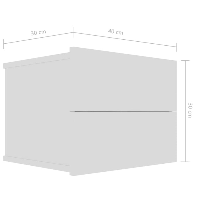 Nachtkastjes 2 st 40x30x30 cm spaanplaat wit