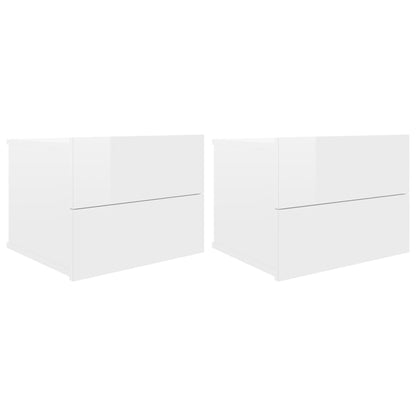 Nachtkastjes 2 st 40x30x30 cm spaanplaat hoogglans wit