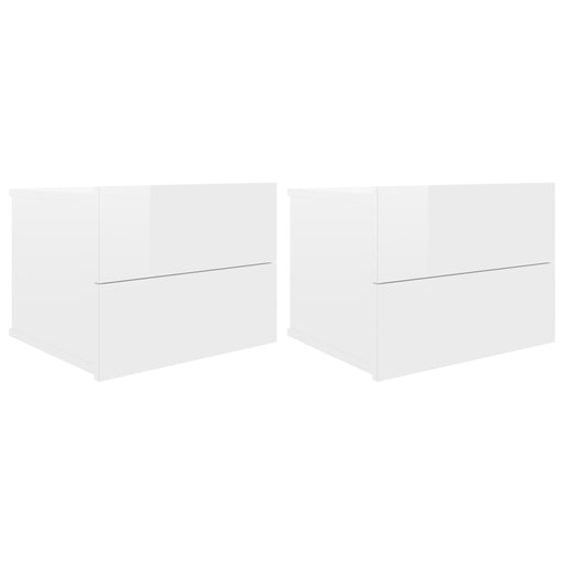 Nachtkastjes 2 st 40x30x30 cm spaanplaat hoogglans wit