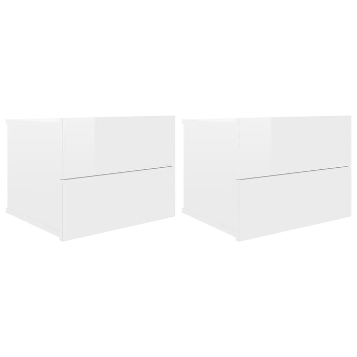 Nachtkastjes 2 st 40x30x30 cm spaanplaat hoogglans wit