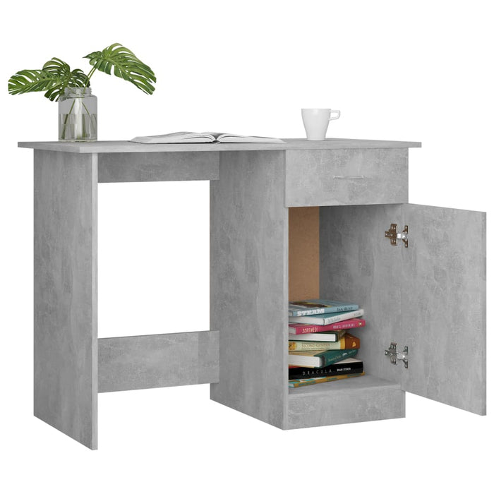 Bureau 100x50x76 cm bewerkt hout betongrijs