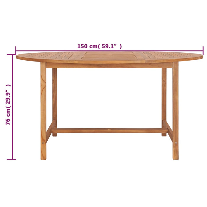 Tuintafel 150x76 cm massief teakhout