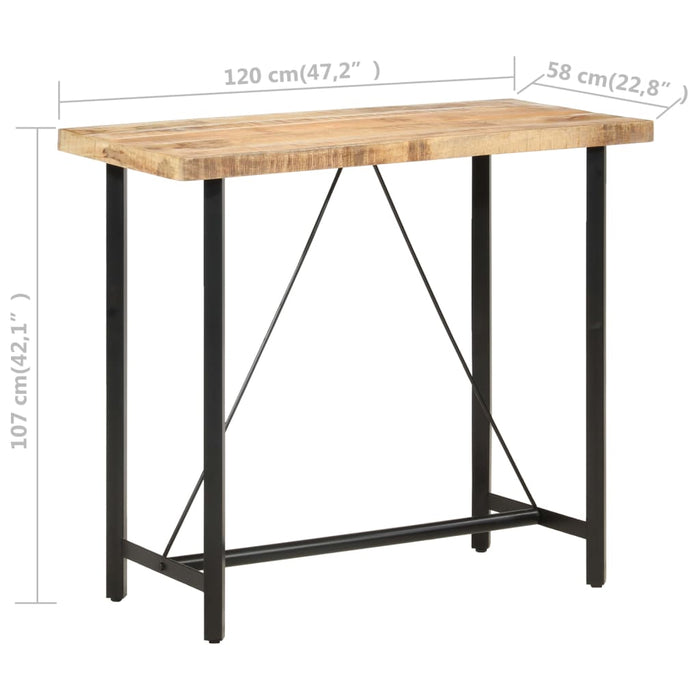 Bartafel 120x58x107 cm ruw mangohout