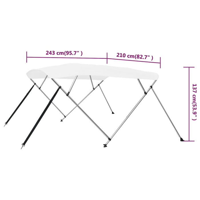 Biminitop 4-boogs 243x210x137 cm wit