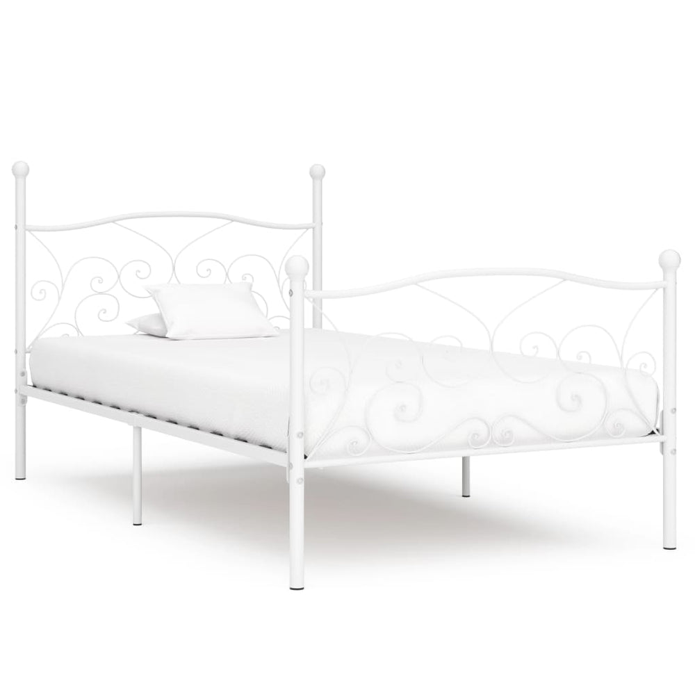 Bedframe met lattenbodem metaal wit 90x200 cm