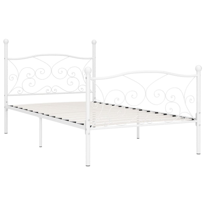 Bedframe met lattenbodem metaal wit 90x200 cm