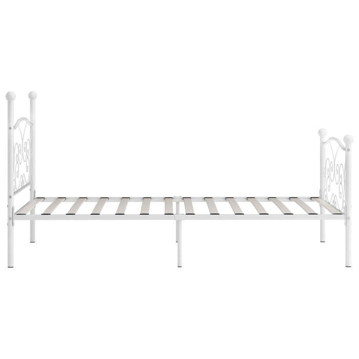 Bedframe met lattenbodem metaal wit 90x200 cm