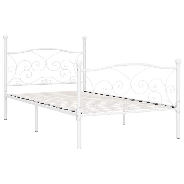 Bedframe met lattenbodem metaal wit 100x200 cm