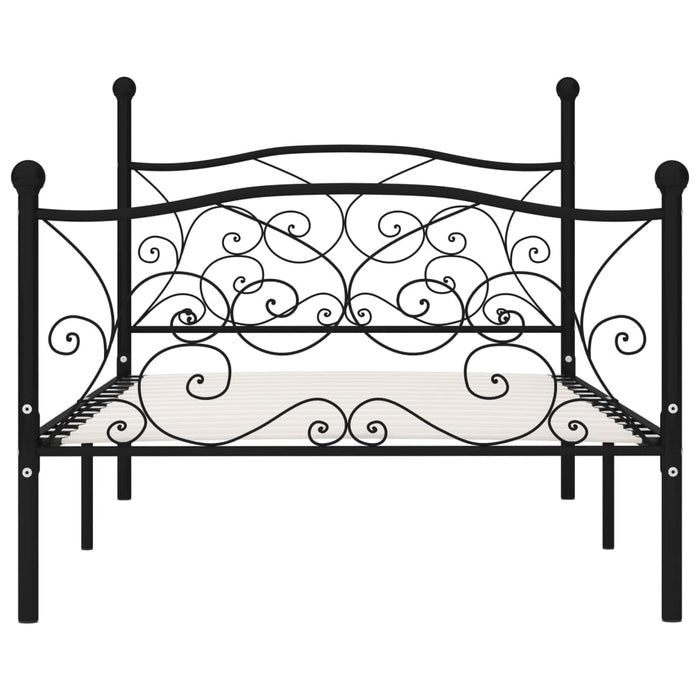 Bedframe met lattenbodem metaal zwart 100x200 cm