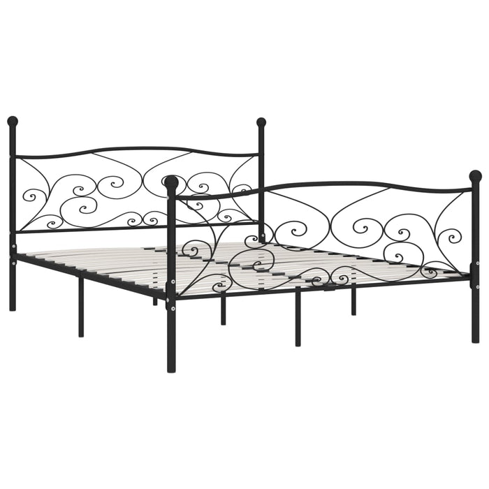 Bedframe met lattenbodem metaal zwart 200x200 cm