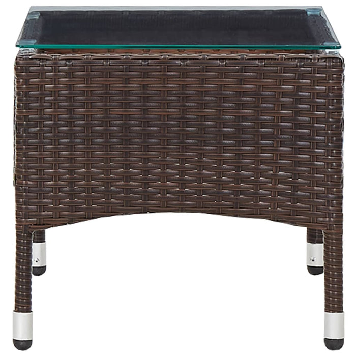 Salontafel 60x40x36 cm poly rattan bruin