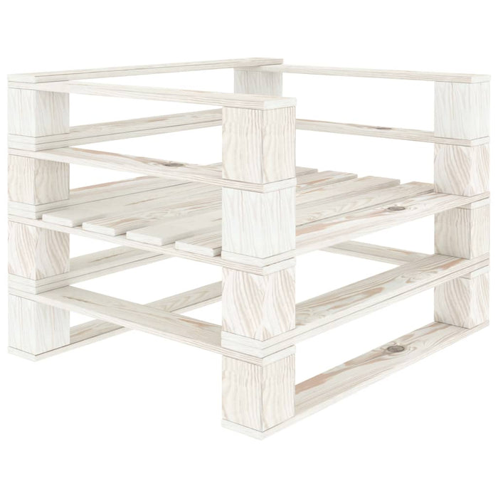 Tuinarmstoel pallet hout wit