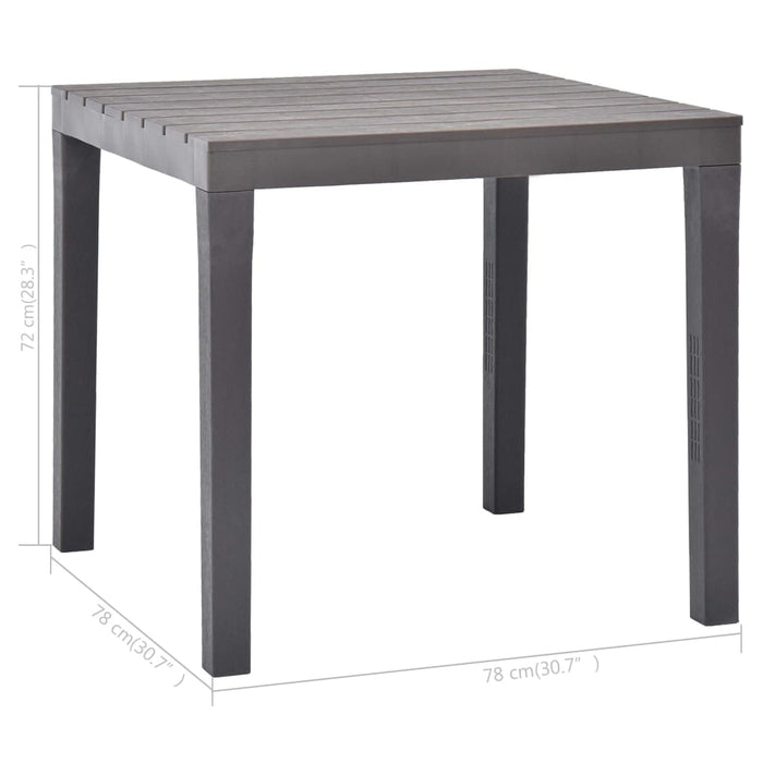 Tuintafel 78x78x72 cm kunststof mokka