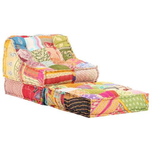 Poef modulair stof patchwork