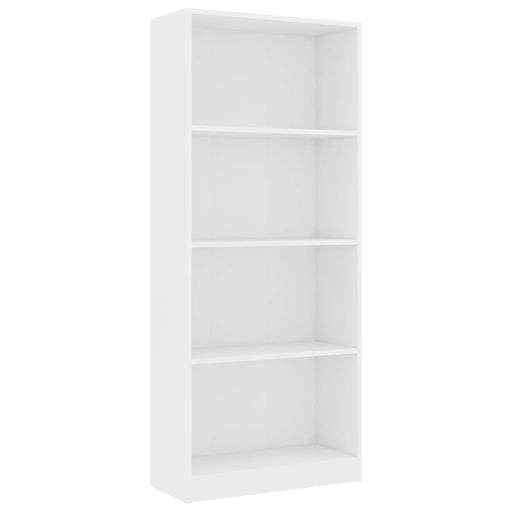 Boekenkast met 4 schappen 60x24x142 cm bewerkt hout wit