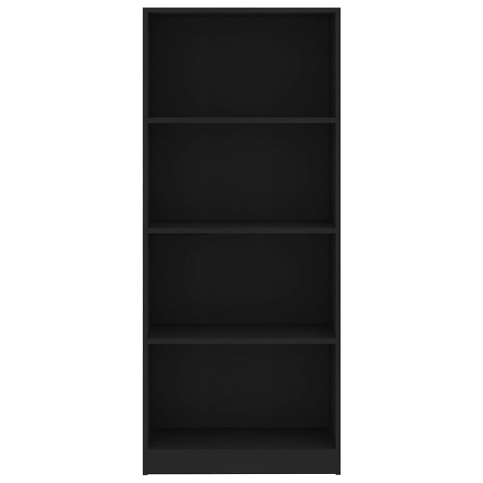 Boekenkast met 4 schappen 60x24x142 cm bewerkt hout zwart