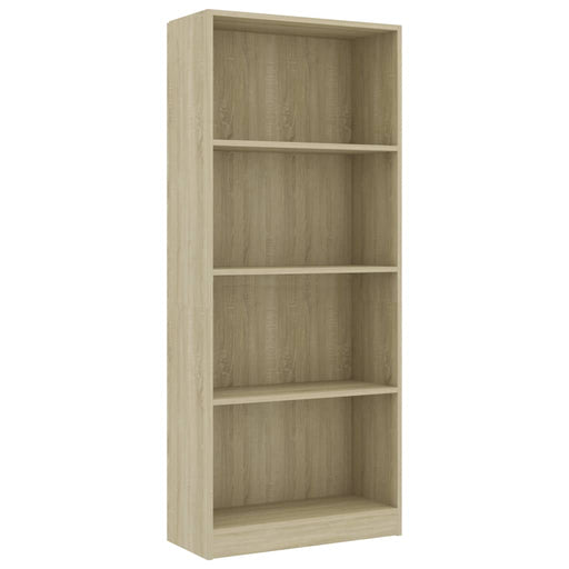 Boekenkast met 4 schappen 60x24x142 cm bewerkt hout sonoma eik