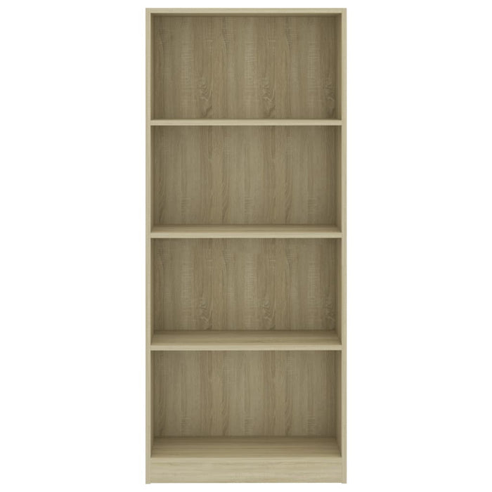 Boekenkast met 4 schappen 60x24x142 cm bewerkt hout sonoma eik